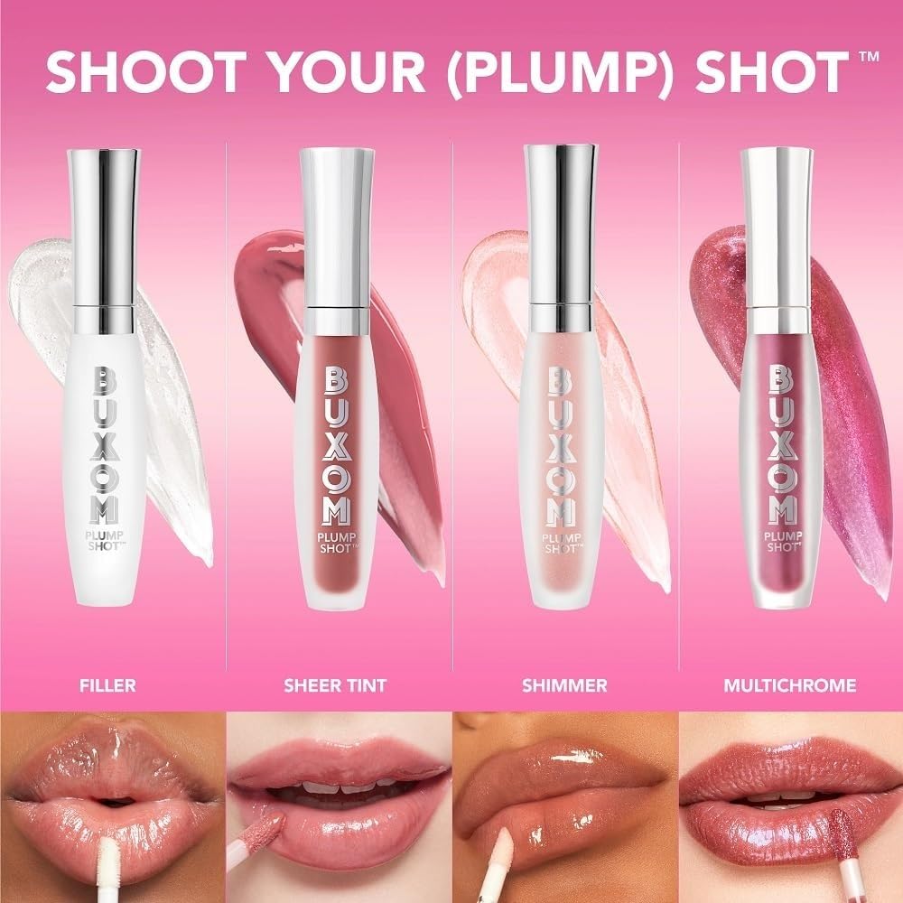 Buxom Plump Shot moisturizing oils nourish lips all day