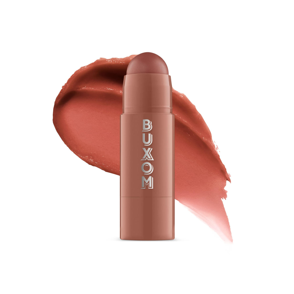 Buxom Power-Full Lip Balm tube shows inner glow and instant hydration.