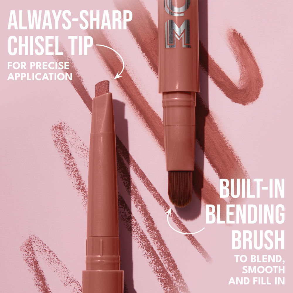 Creamy matte finish of BUXOM Dangerous Dolly lip liner.