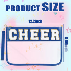 BuyCard navy trim cheer bag showing clear PVC design for quick content checks.