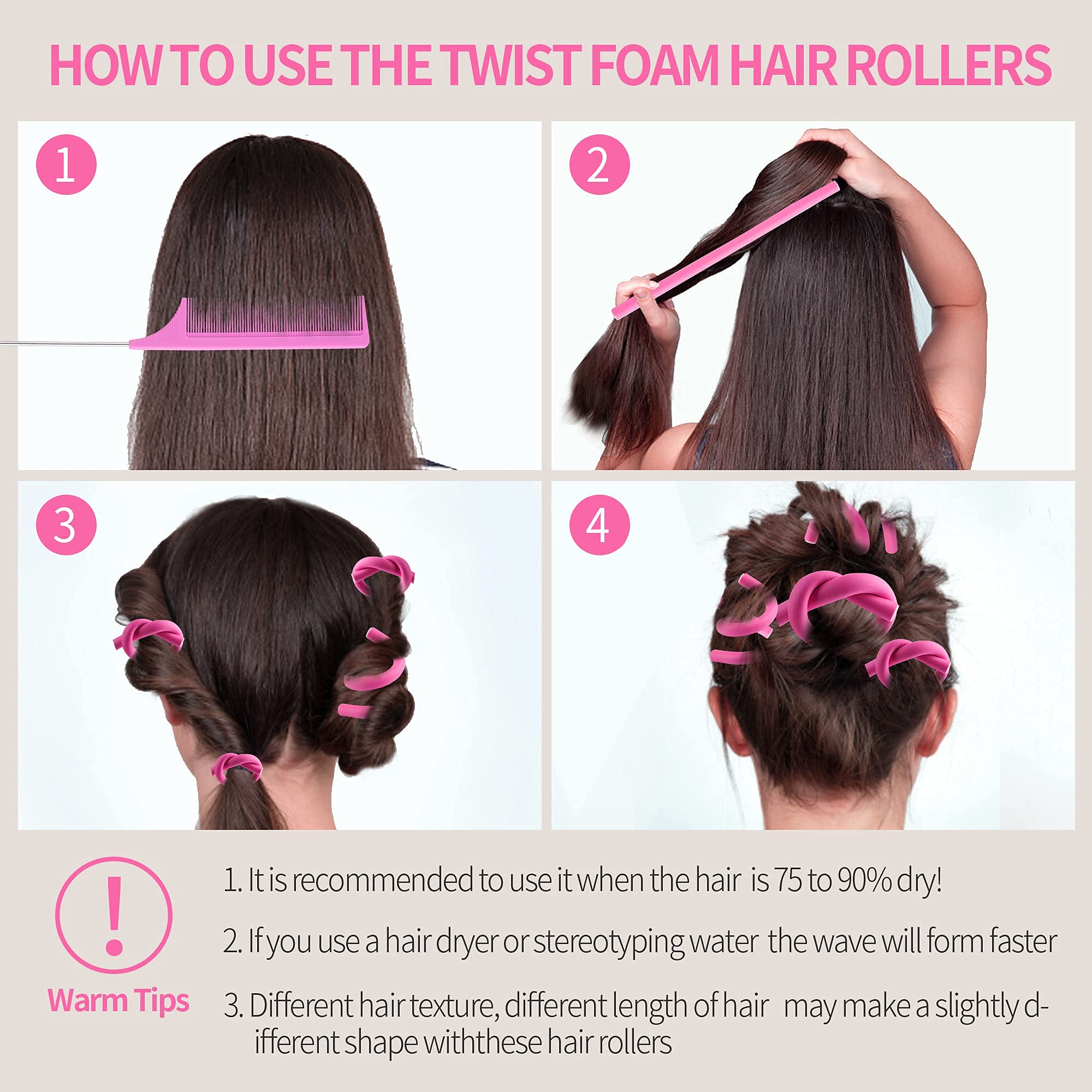 Buytta 24 cm length flexi rods, suitable for various hair lengths.