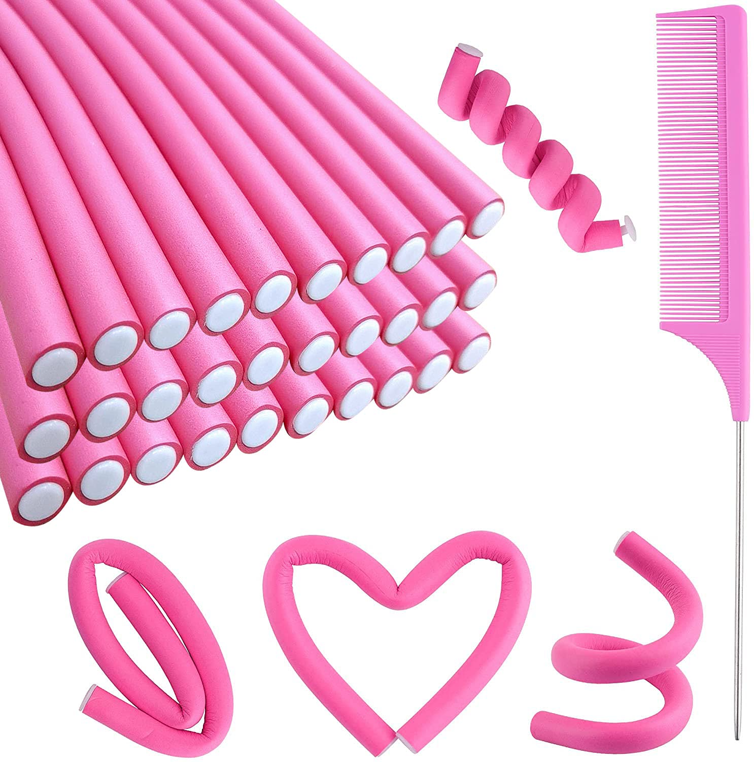 Buytta flexi rods 30-piece set displayed, ideal for heat-free curls.