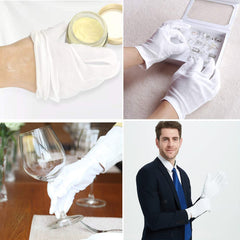Guantes BWEISSTH de algodón blancos, una talla con ajuste flexible para manos