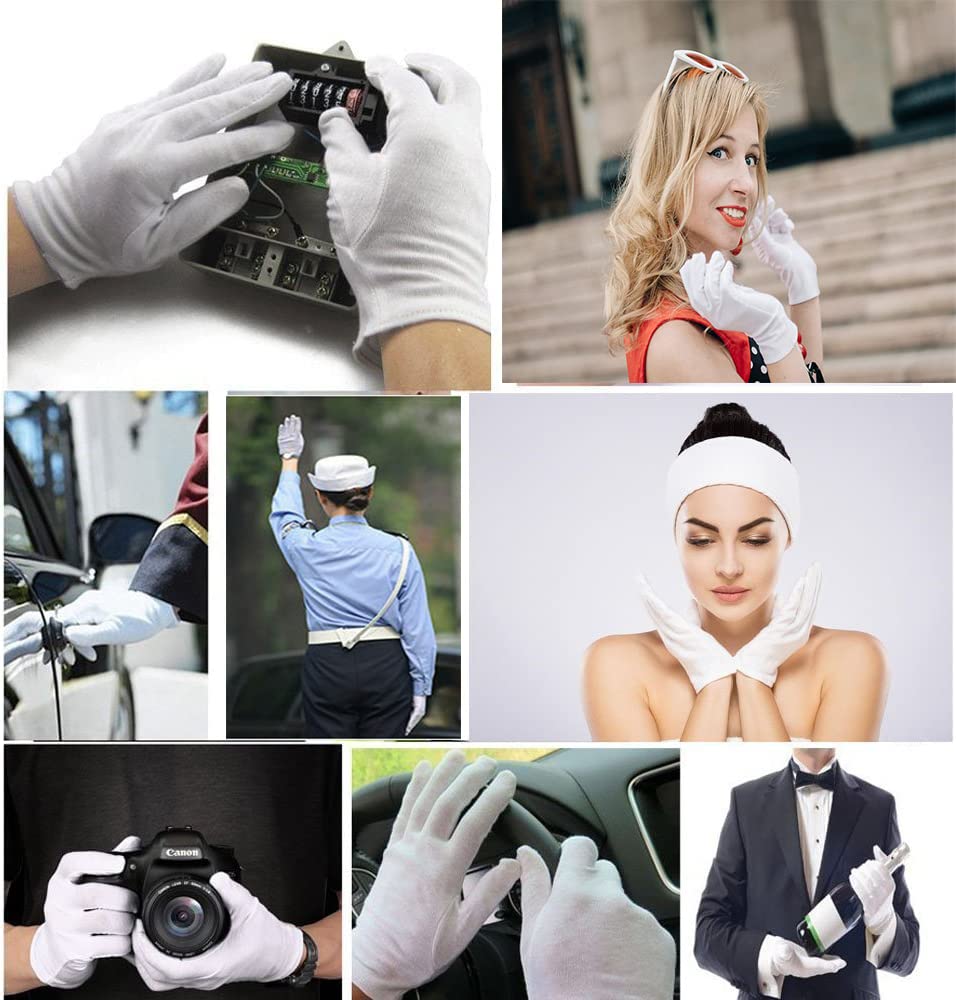Guantes de algodón blancos BWEISSTH para uso diario y cuidado de la piel