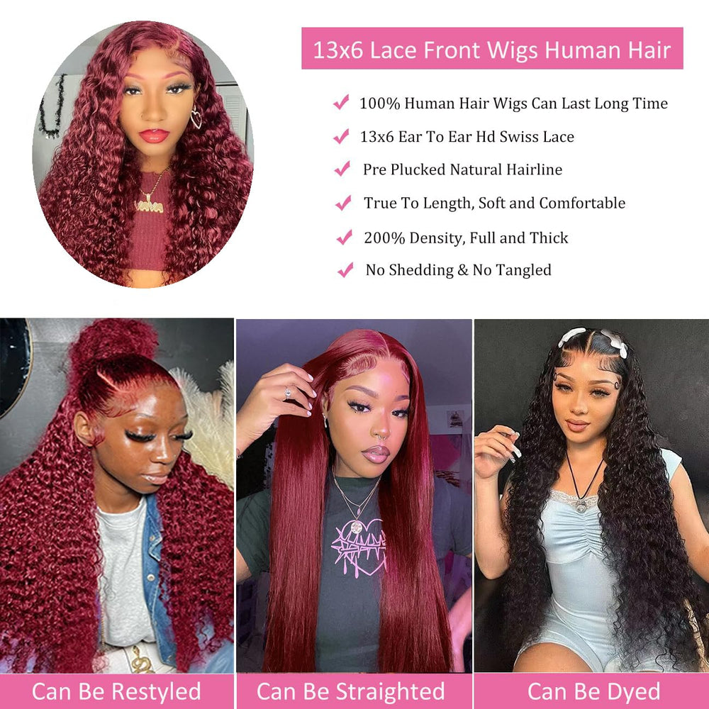 Bworto burgundy wig suitable for weddings and events.