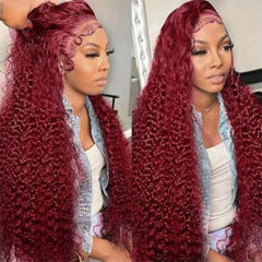 Bworto burgundy wig with pre-plucked hairline and baby hairs.