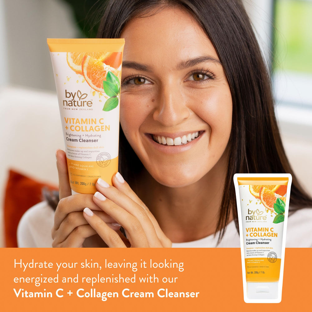 By Nature creamy texture close-up highlights hydrating facial wash feel.