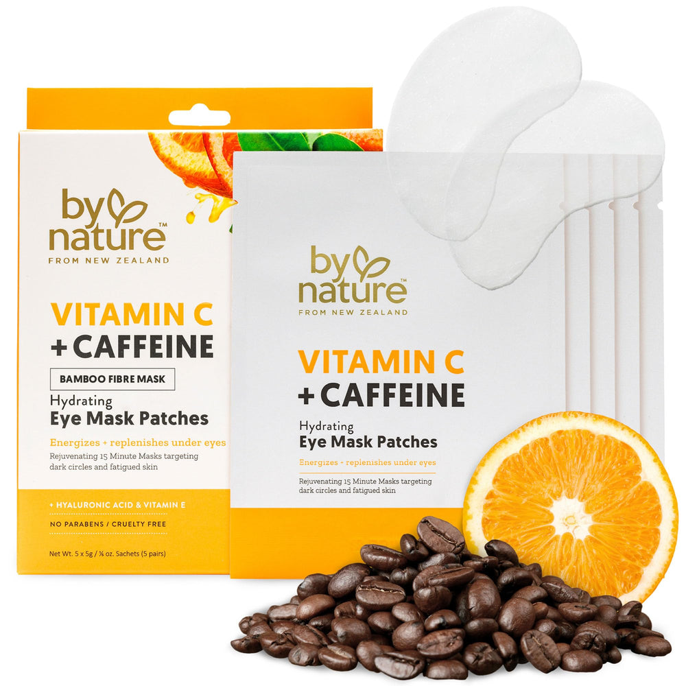 Parches oculares By Nature con vitamina C y cafeína, revitalizan la mirada.