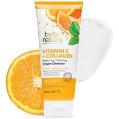 By Nature Vitamin C + Collagen Face Cleanser bottle front for daily makeup removal.