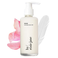 By Rosie Jane Everyday Body Milk bottle pour shows quick-absorbing hydration