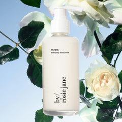 By Rosie Jane Everyday Body Milk texture closeup highlights creamy lightweight formula