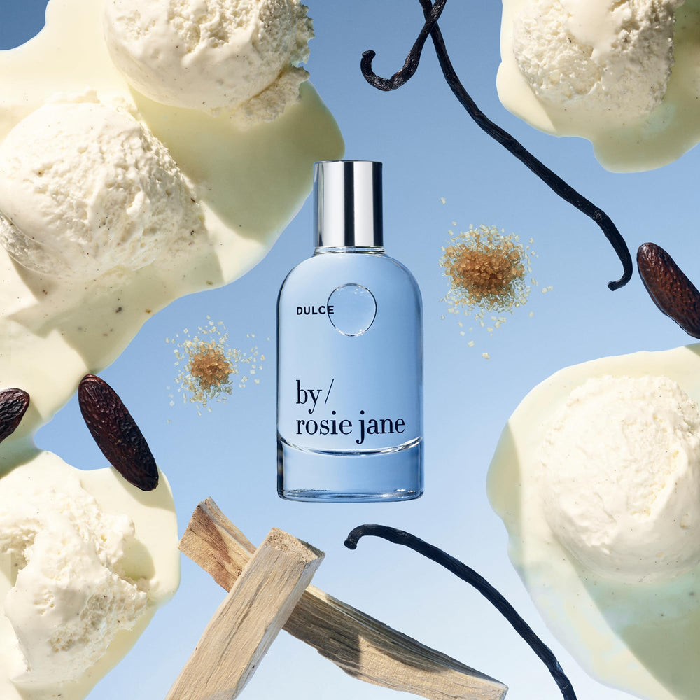 Close-up of vanilla top notes in By Rosie Jane Dulce