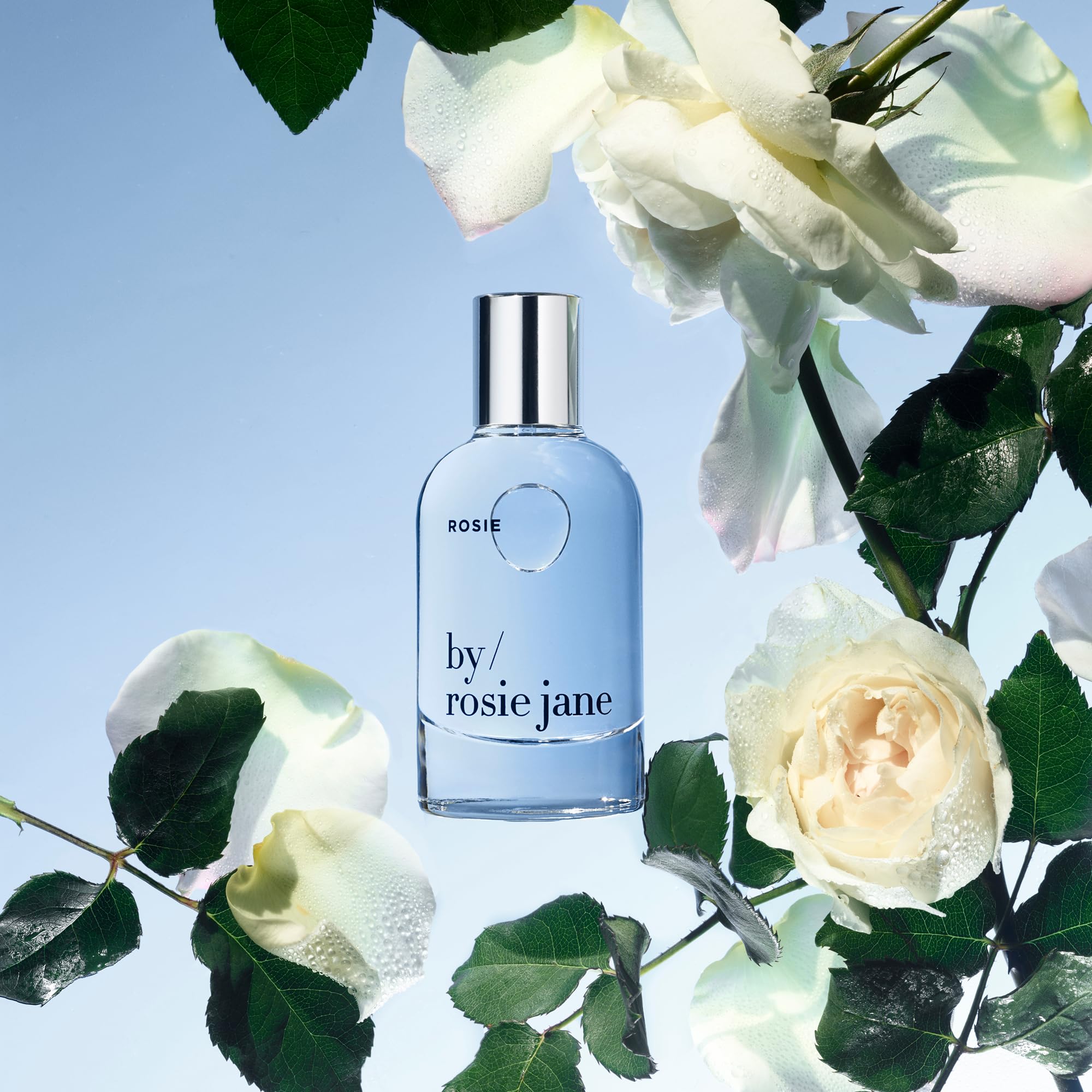 By Rosie Jane Rosie EDP cap close-up – sleek design, clean fragrance vibe.