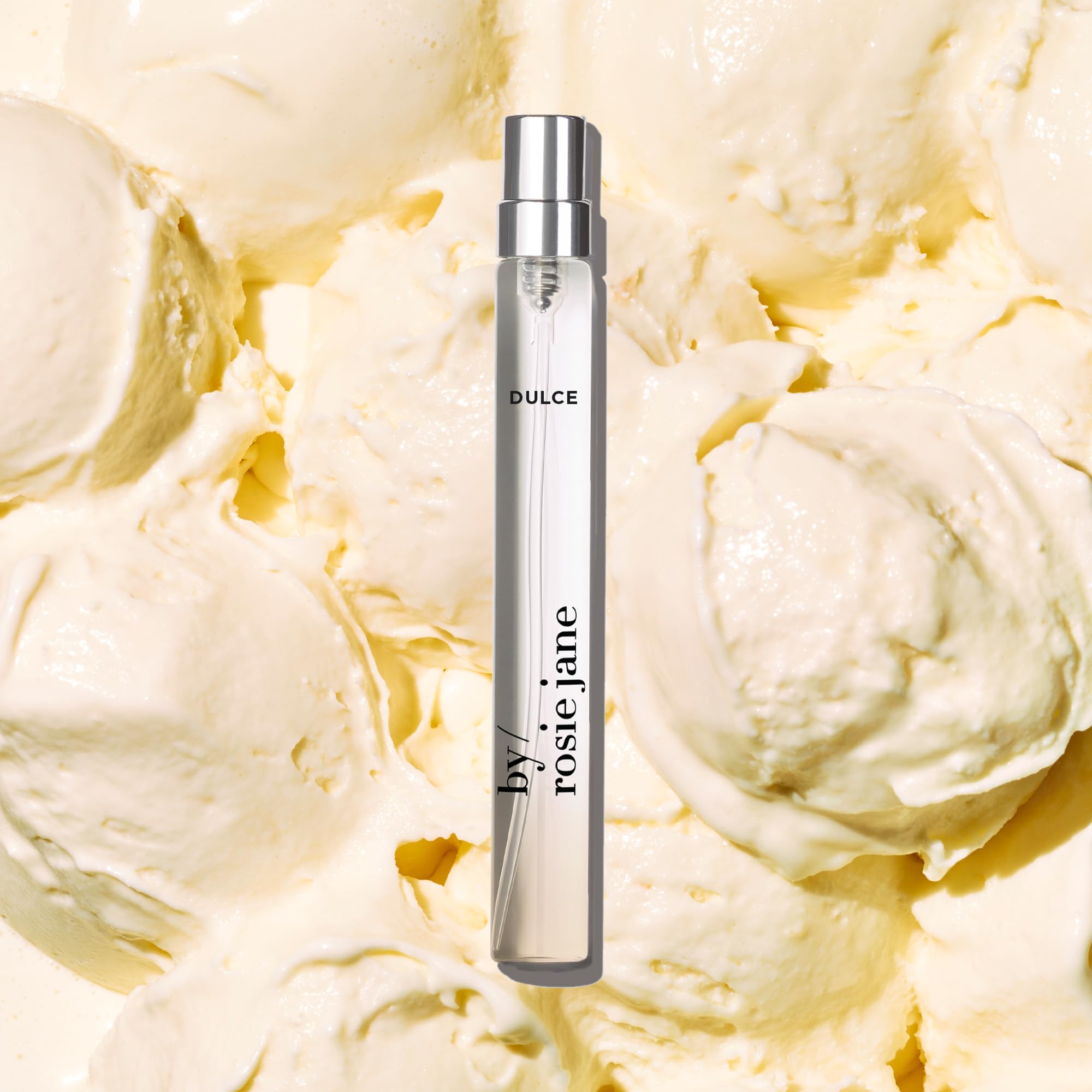 By Rosie Jane Dulce spray bottle highlighting vanilla and hinoki warmth for comfort.