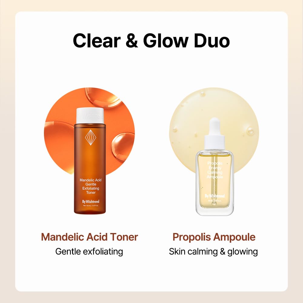 By Wishtrend tónico mandélico, ejemplo de exfoliación suave en la rutina.