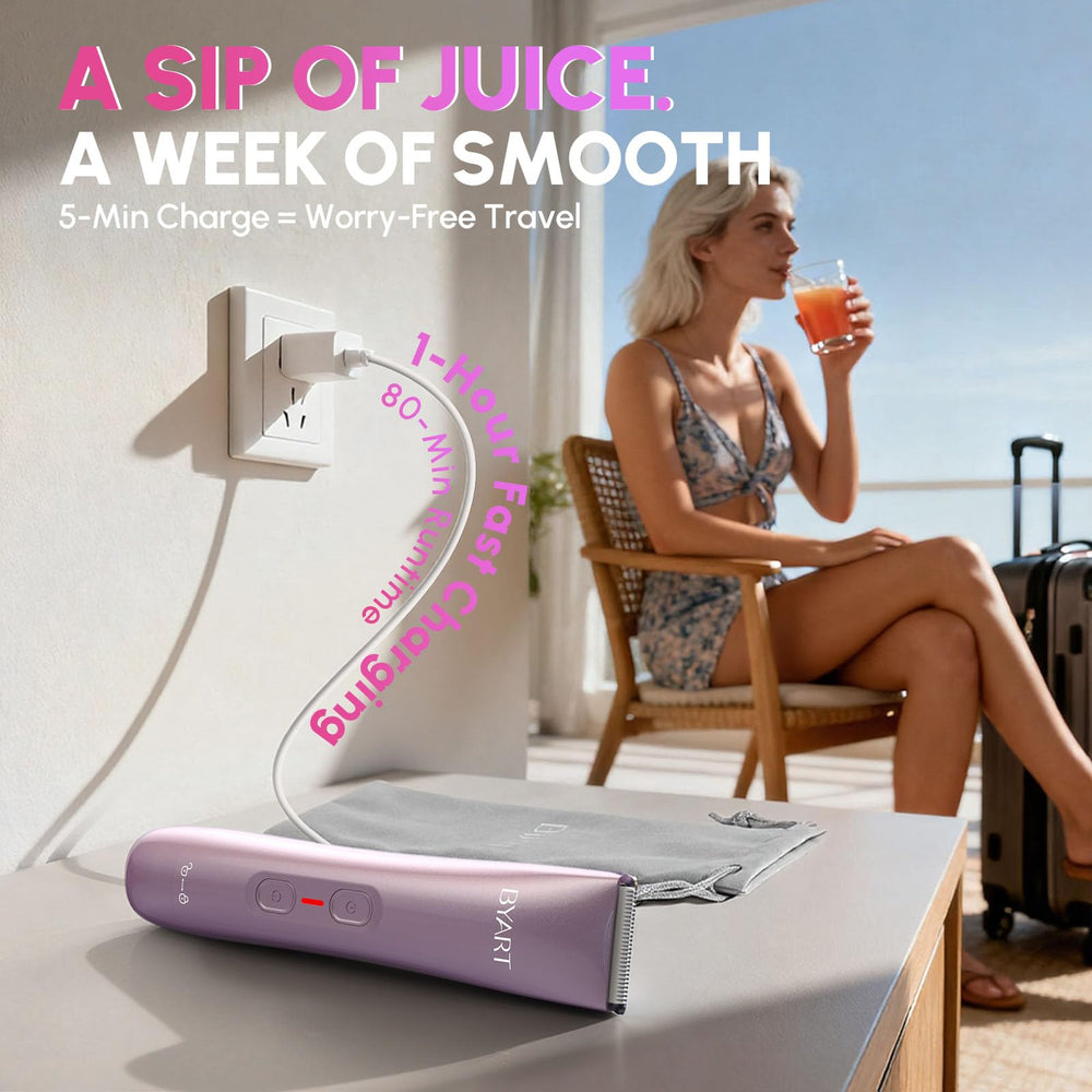 BYART bikini trimmer pink gift packaging for thoughtful self-care.