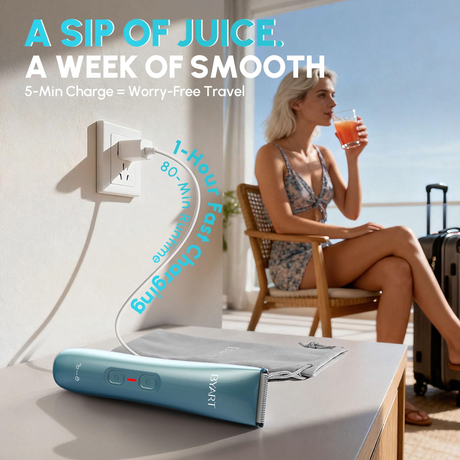 BYART skin-friendly ceramic blades for smooth, gentle trims