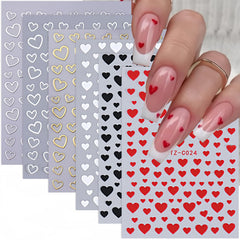 BYJKYEN heart stickers set for quick Valentine nail art on natural or acrylic nails.