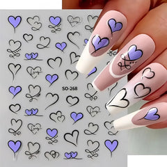 BYJKYEN self-adhesive Valentine decals for quick, glossy manicures.