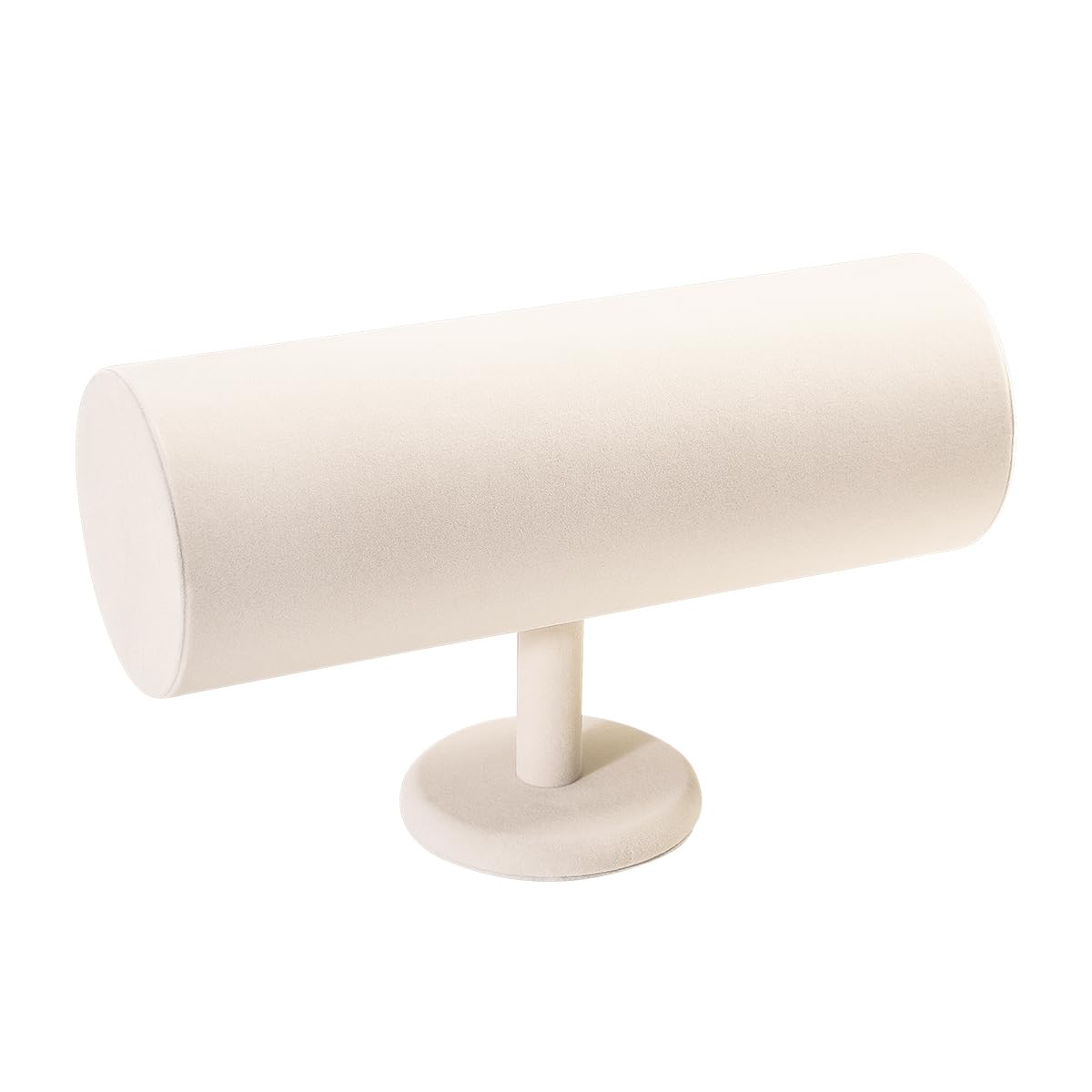 ByKen desktop accessory organizer in beige velvet helps display multiple items.
