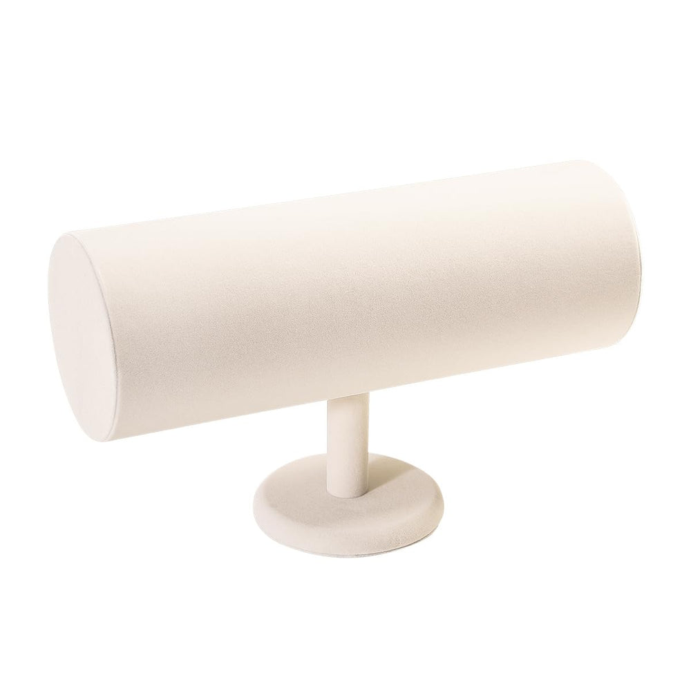 ByKen desktop accessory organizer in beige velvet helps display multiple items.