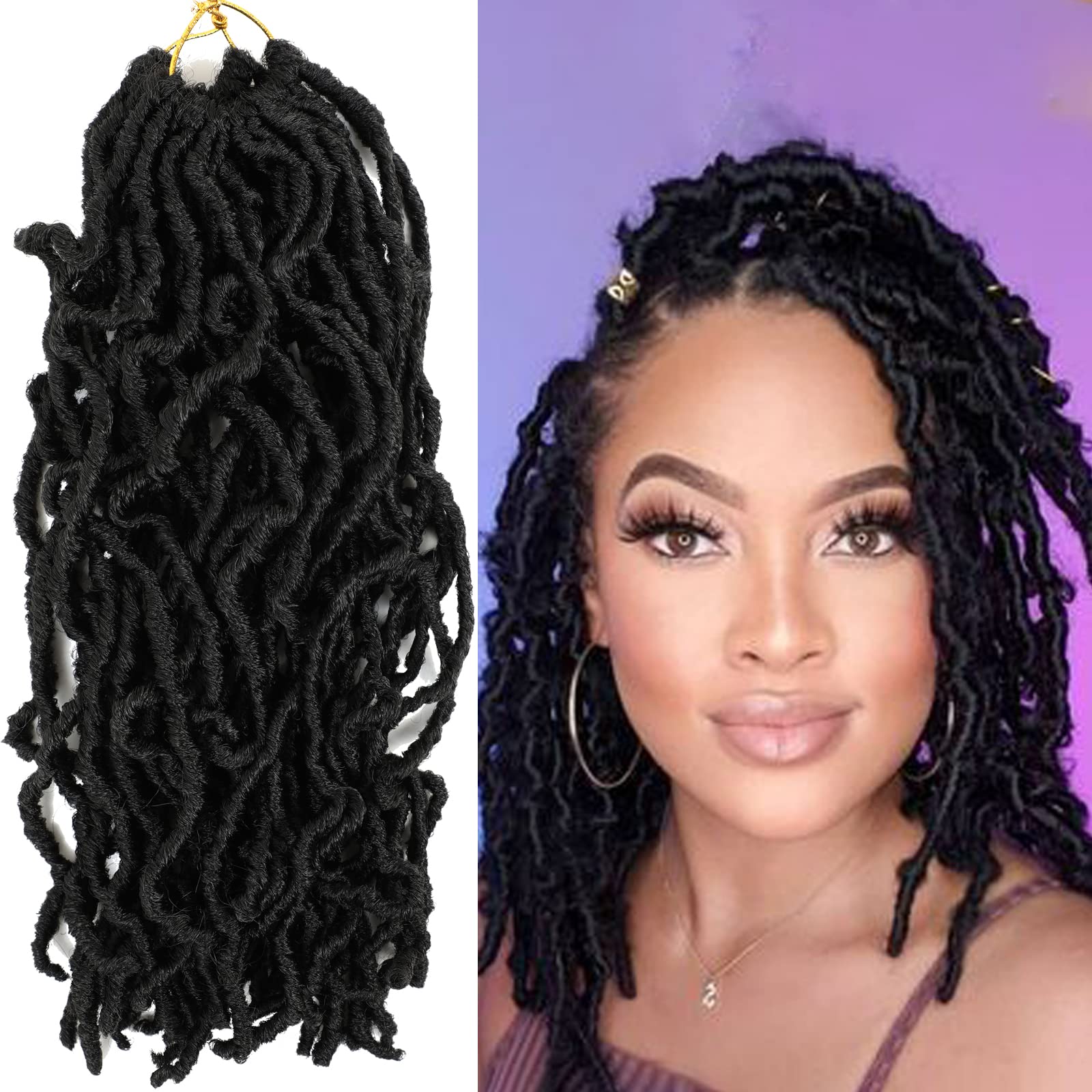 Bylatt short faux locs 12 inch beauty shot showing natural texture for daily wear.