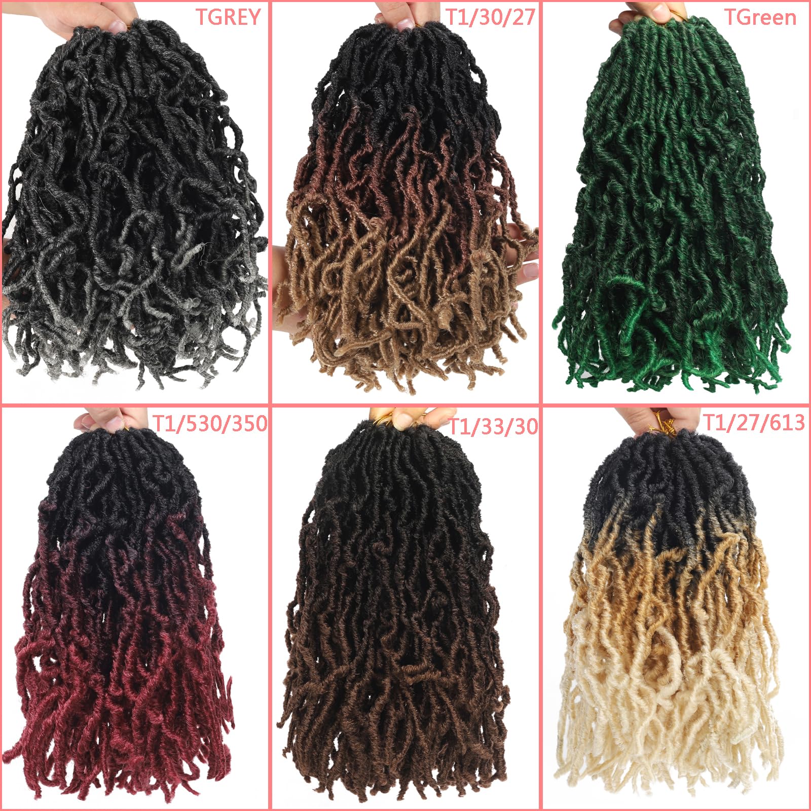 Bylatt short faux locs 12 inch close-up highlighting soft fibers for breathable styling.