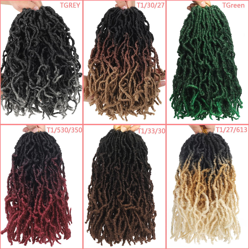 Bylatt short faux locs 12 inch close-up highlighting soft fibers for breathable styling.