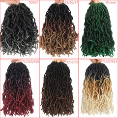 Bylatt short faux locs 12 inch close-up highlighting soft fibers for breathable styling.