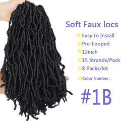 Bylatt short faux locs 12 inch waves detail illustrating relaxed, fashionable dreadlocks.
