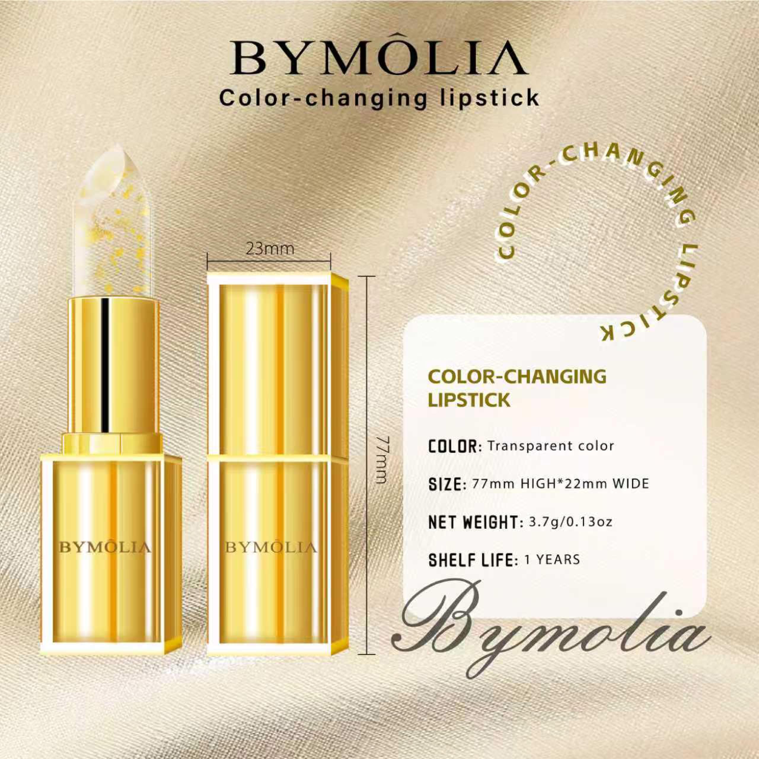 BYMOLIA Labial textura no pegajosa para uso diario cómodo.