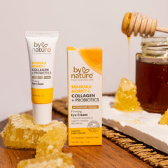 By Nature crema contorno ojos con colágeno, aporta firmeza suave a la mirada.