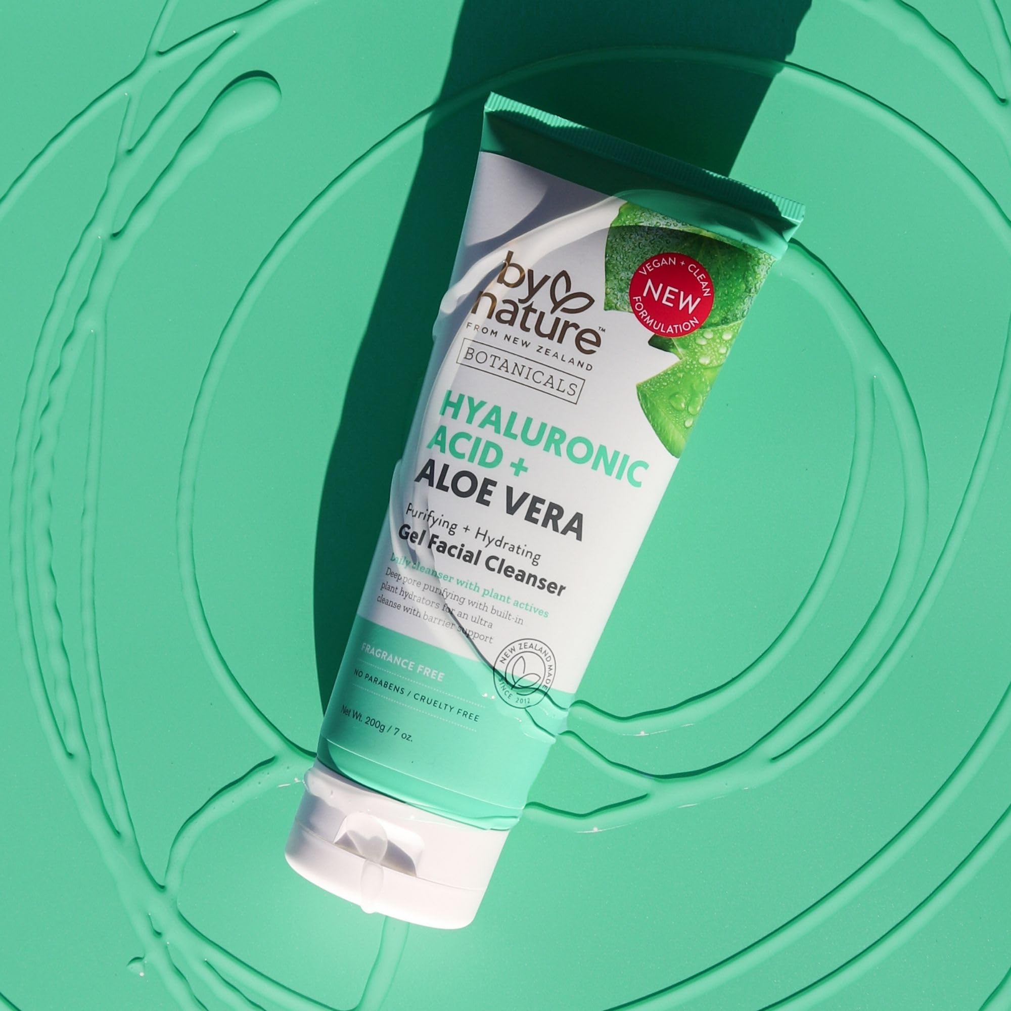 By Nature cleanser lather demonstrates cleansing without harshness on skin.