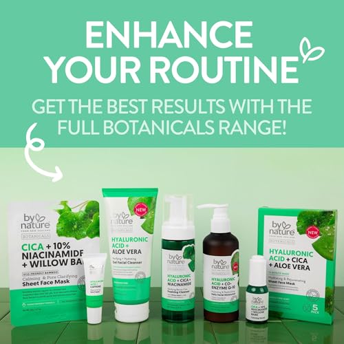 By Nature morning and night routine shown with cleanser for daily use.