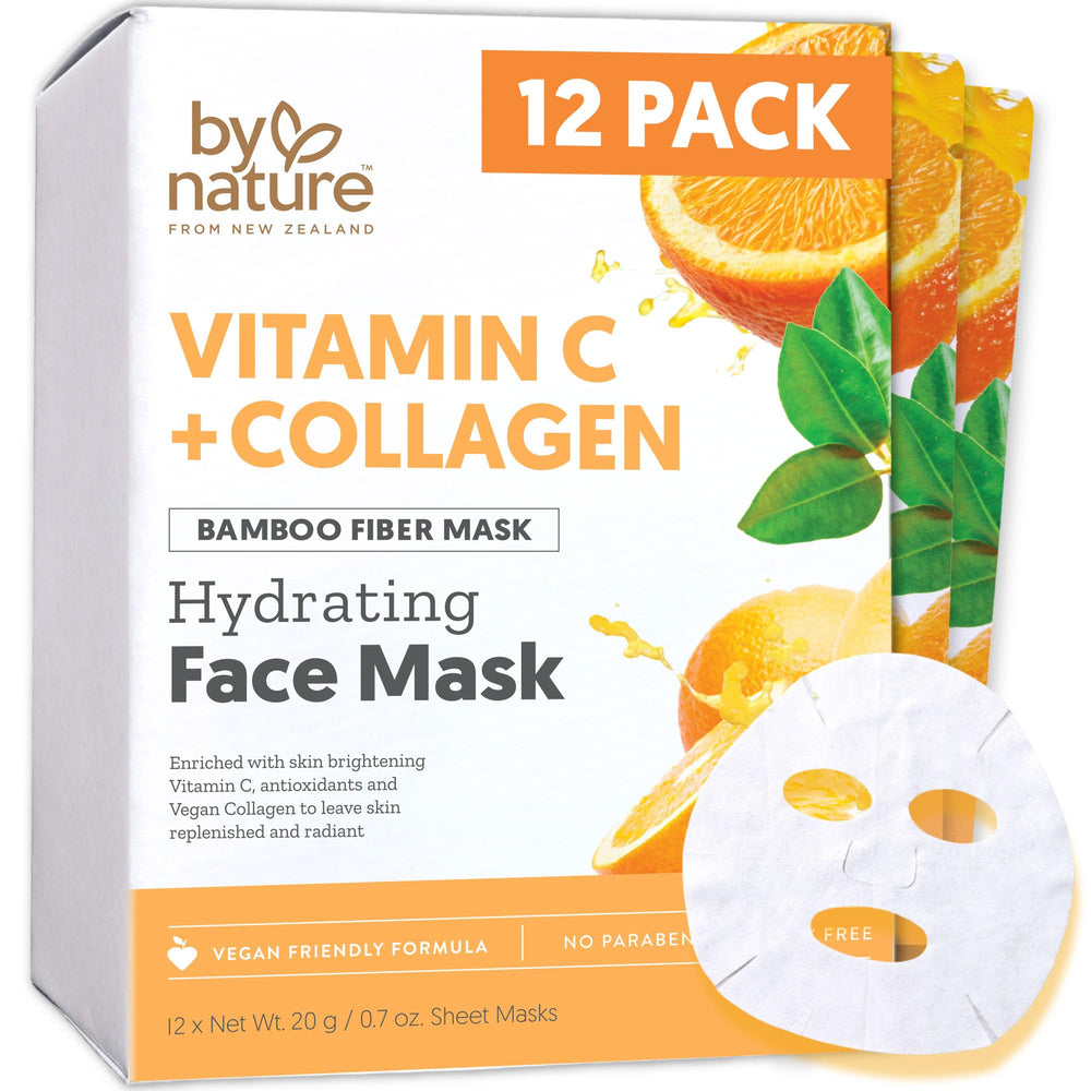 Mascarilla By Nature vitamina C y colágeno en empaque para luminosidad.