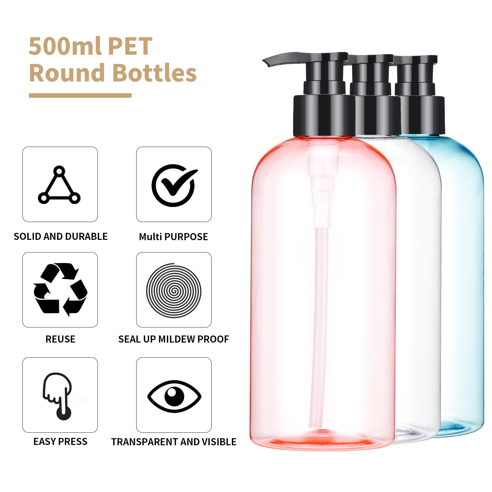 Bynccea multi-use bottle suitable for lotions, soaps, and essential oils.