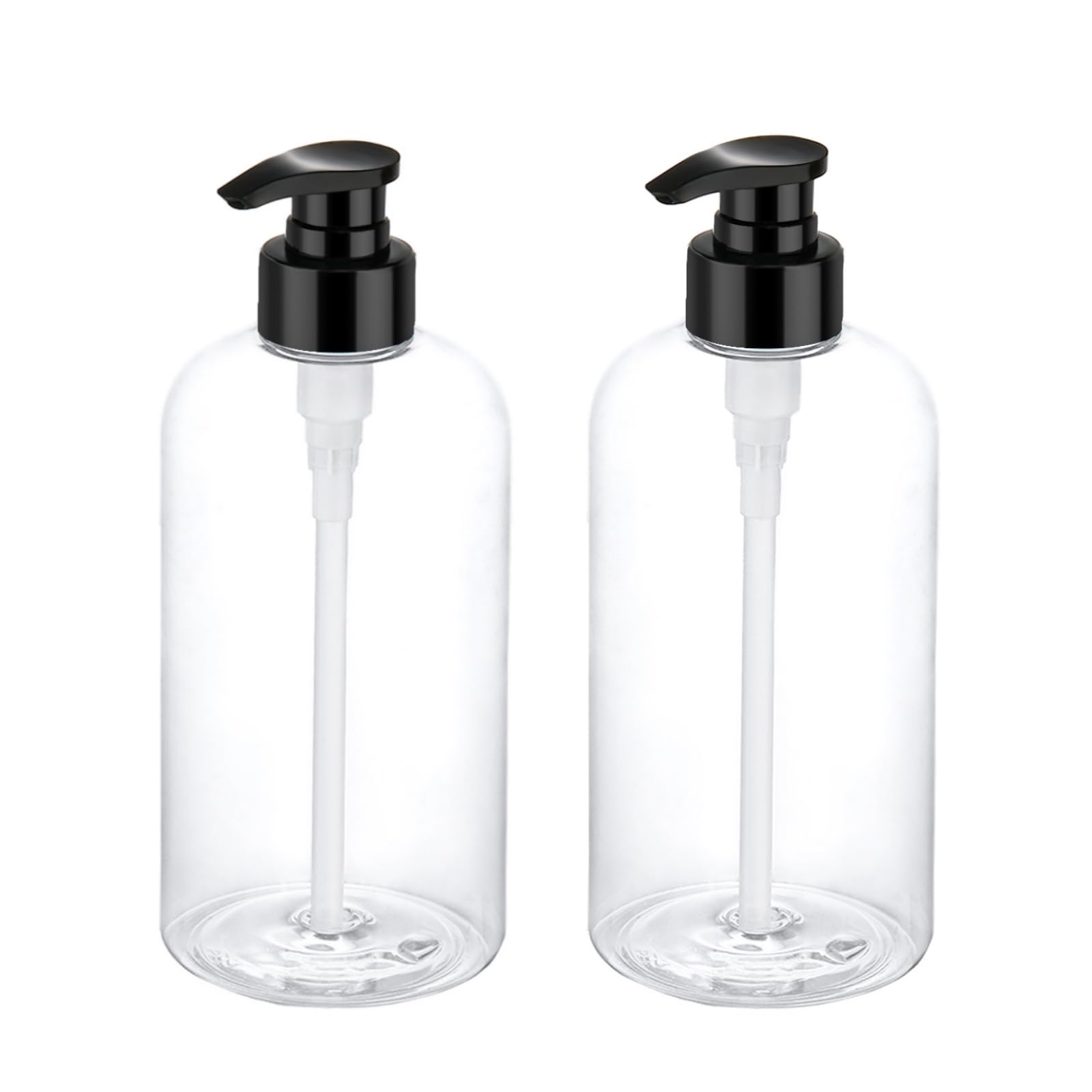 Bynccea pump bottle 16oz with clear body for easy content monitoring.