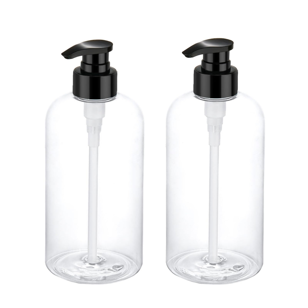 Bynccea pump bottle 16oz with clear body for easy content monitoring.