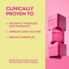BYOMA Bio-Collagen Radiance aplicación ritual suave para cuidado diario.