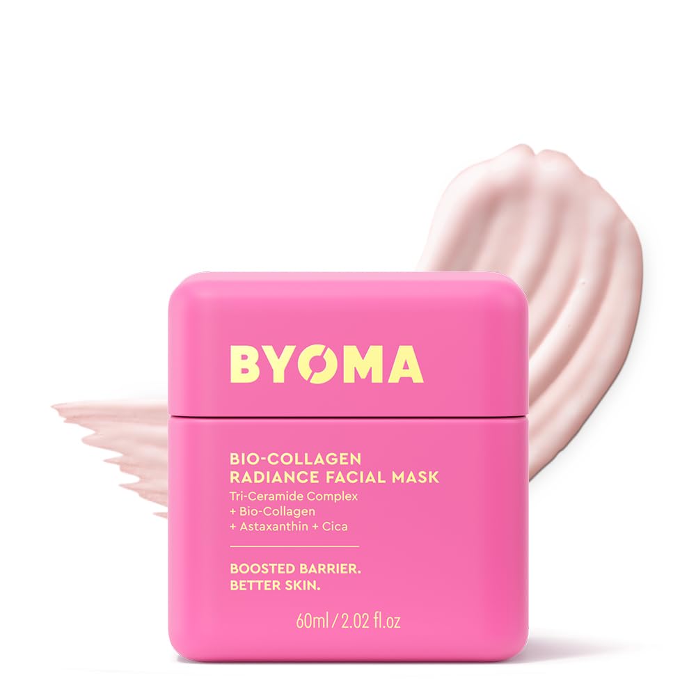 BYOMA Bio-Collagen Radiance mascarilla líquida en envase para brillo inmediato.