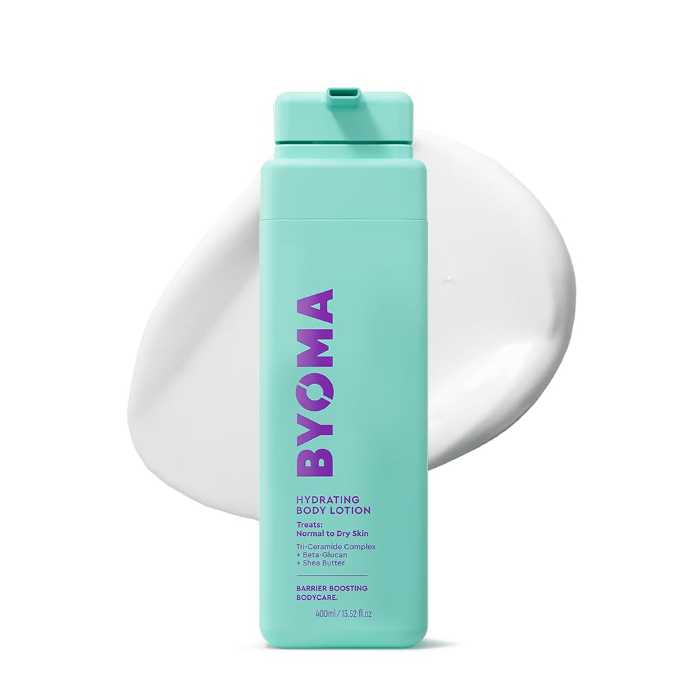 BYOMA loción corporal en botella mostrando hidratación profunda para piel suave.