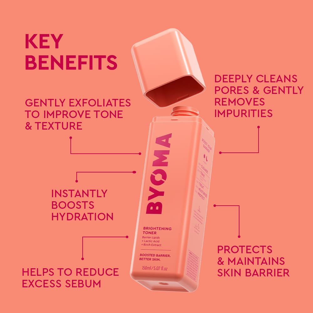 BYOMA Brightening Toner, exfoliación suave para mejor textura.