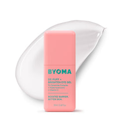 BYOMA gel ojos descongestiona ojeras y hinchazón, cuidado diario recomendado.