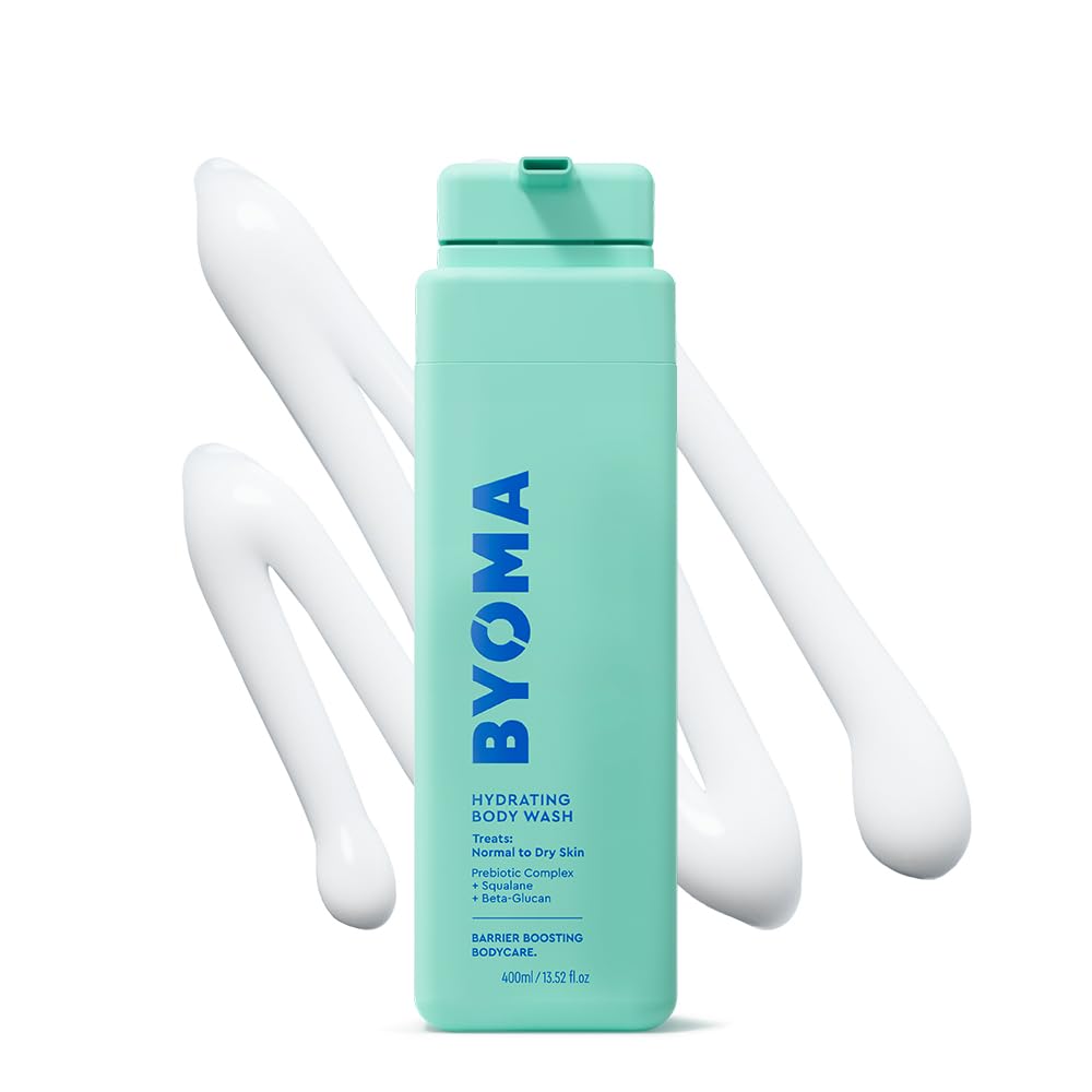 BYOMA botella de hidratante para cuerpo, hidrata suavemente durante la ducha.