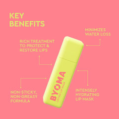 BYOMA Liptide con PHA exfolia suavemente para renovar labios.