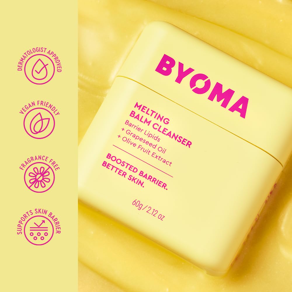 BYOMA Melting Balm Cleanser hidrata y nutre, dejando la piel suave tras el lavado.