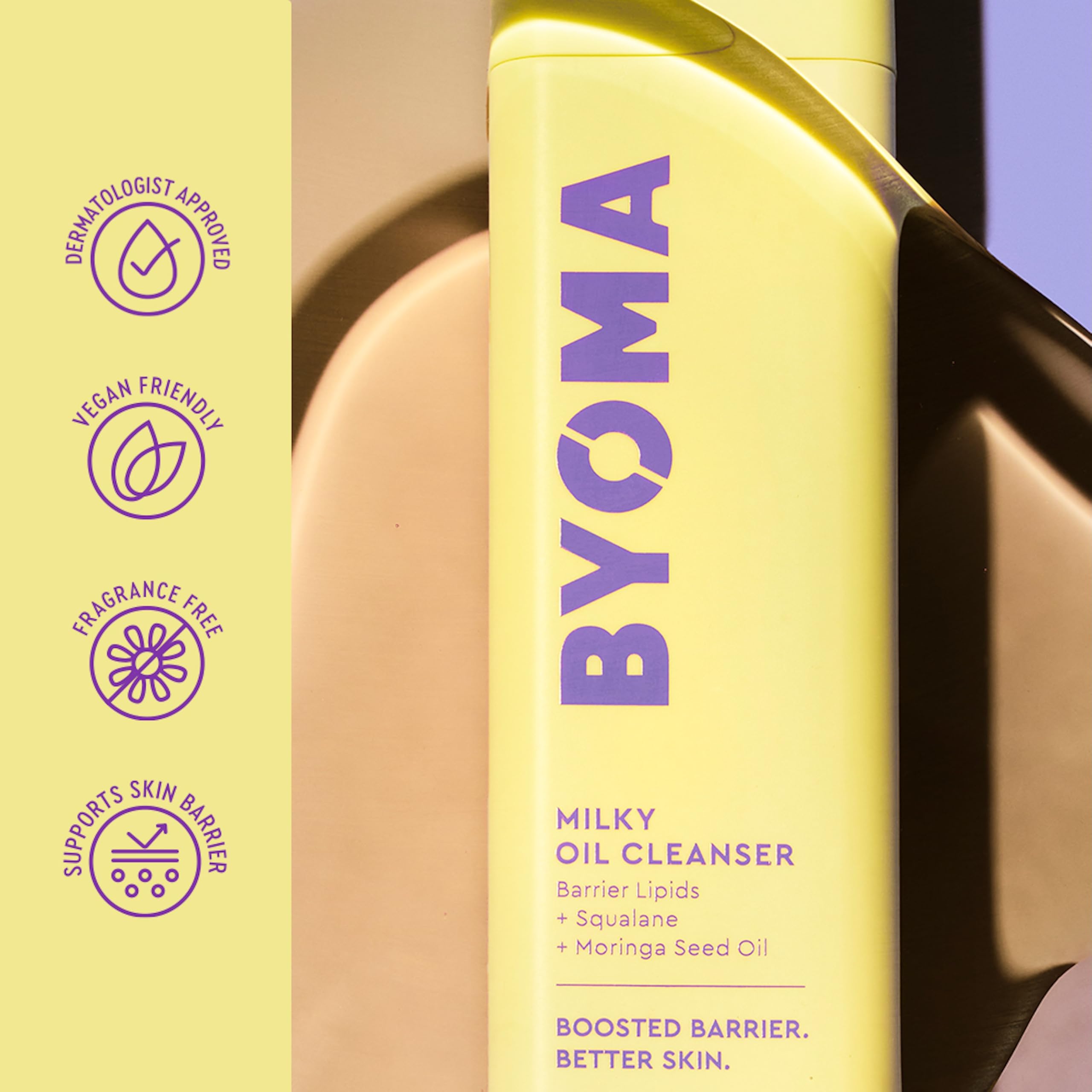 BYOMA Milky Oil Cleanser, tras la limpieza la piel luce hidratada y luminosa.