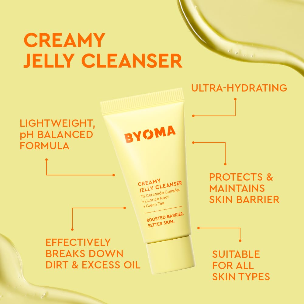 BYOMA gel-cream moisturizer tube brightens skin and supports a hydrated look