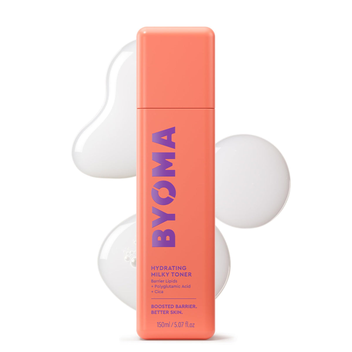 BYOMA Hydrating Milky Toner en botella, hidrata piel sensible.