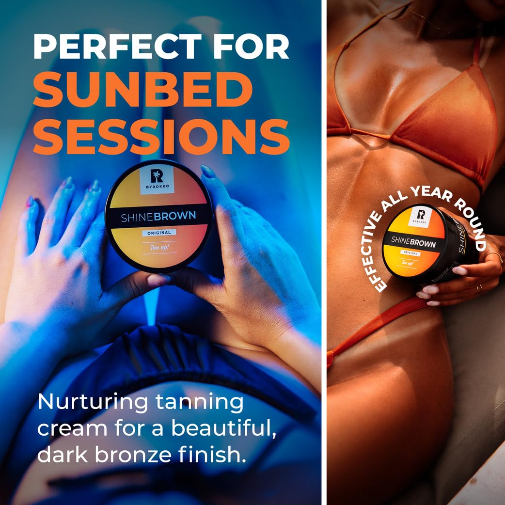 BYROKKO Shine Brown outdoor sun session emphasizing long-lasting hydration